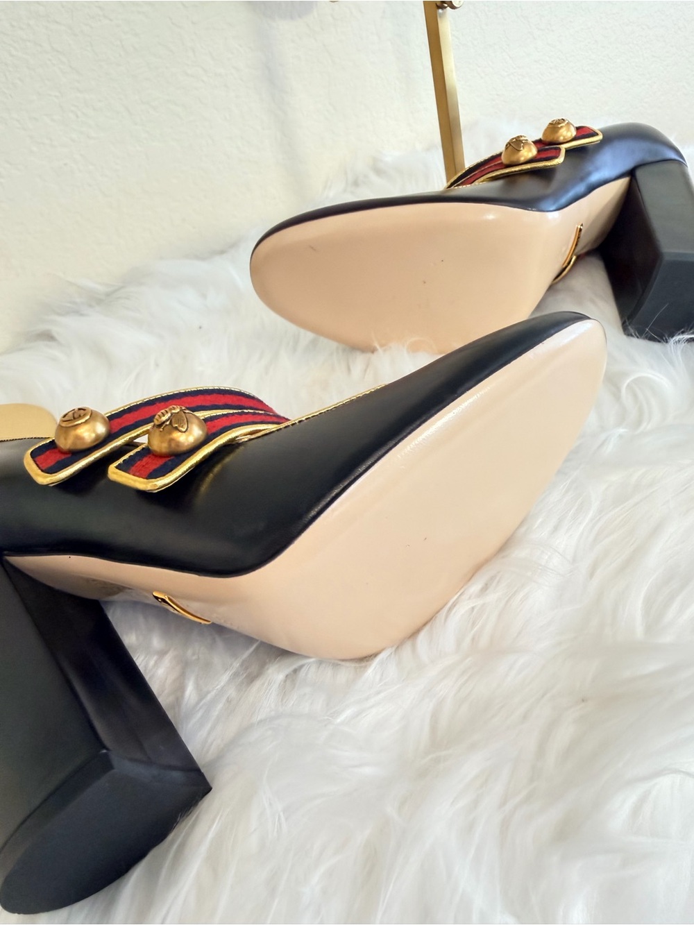 Gucci Mary Jane Pumps with Red-Blue Web Straps - Picture 8 of 8